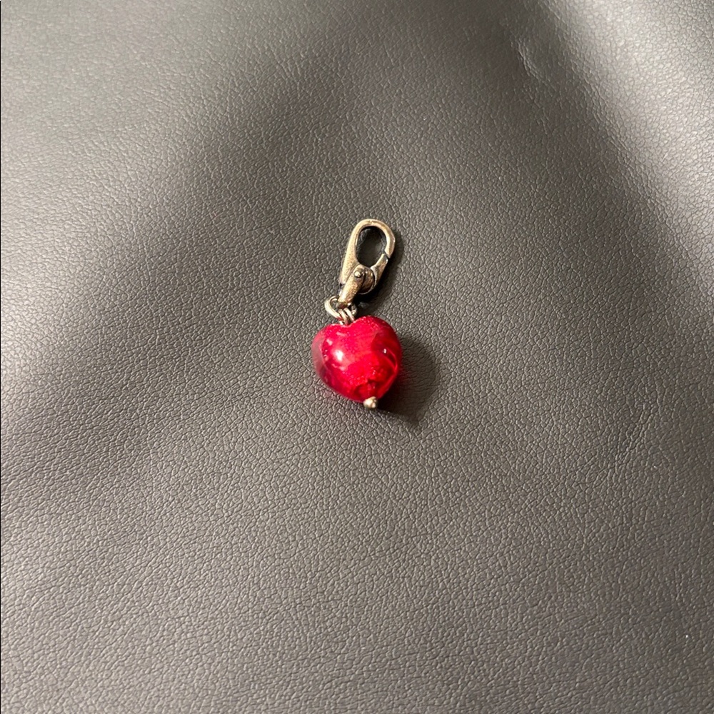 Kay Jewelers Red Heart Charm with Silver Clasp